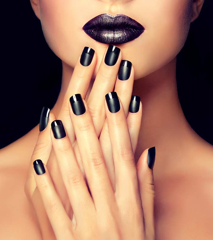 black nail paint design